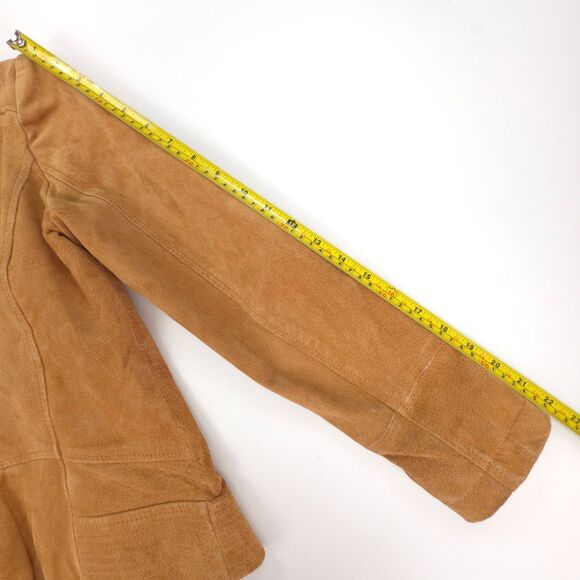 BERNARDO Suede Leather Tailored Biker Jacket Old Money Clean Girl Moto Western - Picture 5 of 9